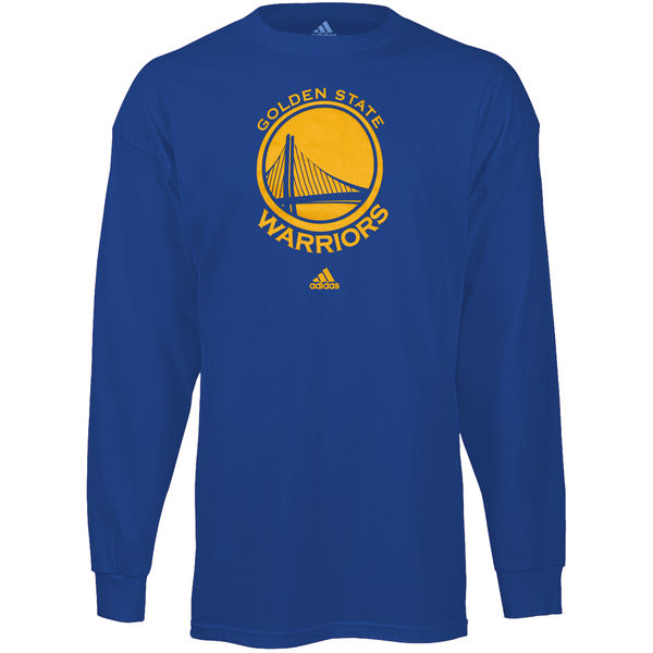 NBA Men Golden State Warriors Royal Blue Prime Logo Long Sleeve Tshirt->nba t-shirts->Sports Accessory